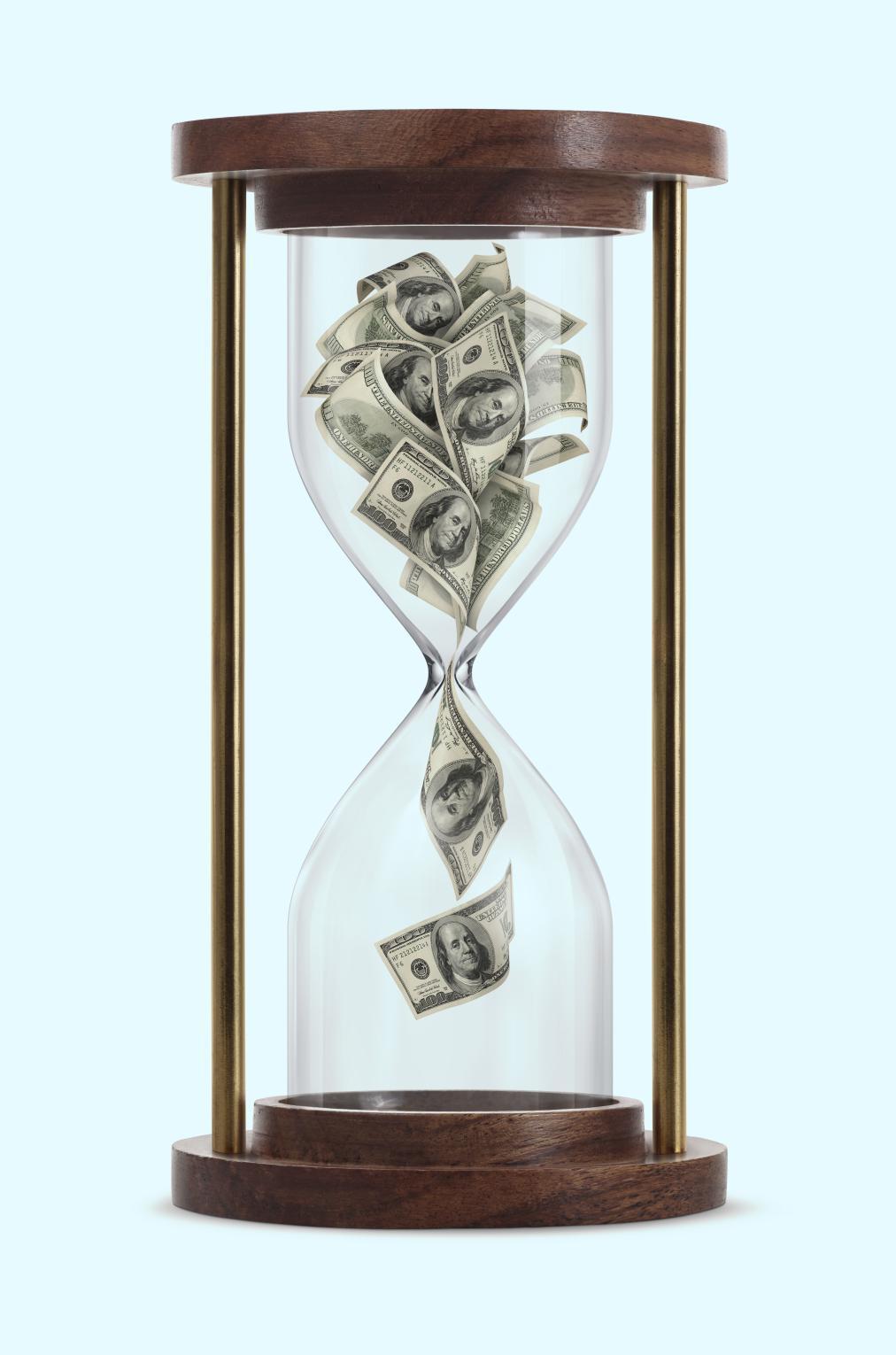 Money in Hourglass