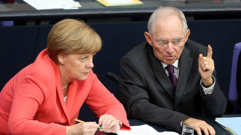 Η Γερμανίδα Καγκελάριος Angela Merkel και ο Γερμανός υπουργός Οικονομικών Wolfgang