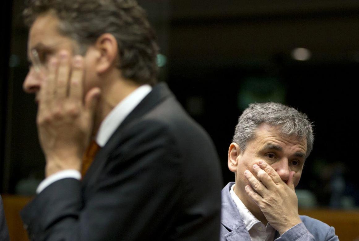 Ο επικεφαλής του Eurogroup, Jeroen Dijsselbloem και ο Έλληνας υπουργός Οικονομικών, Ευκλείδης Τσακαλώτος