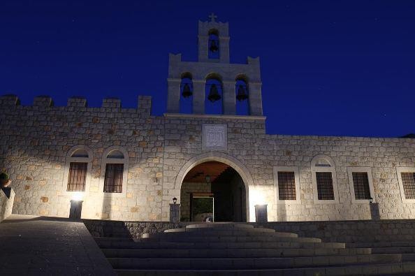 Η Ιερά Μονή του Αγίου Ιωάννη όπου το ζευγάρι παρακολούθησε τη λειτουργία το βράδυ της Μεγάλης Τρίτης