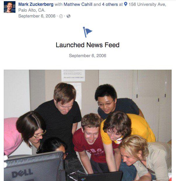 Η επετειακή εικόνα που δημοσίευσε σήμερα ο Marc Zuckerberg, για τα 10 χρόνια από την πρώτη εμφάνιση του News Feed
