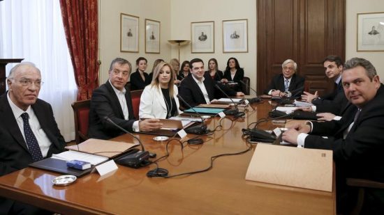 Ο Τσίπρας υποδέχεται τους αρχηγούς στο Μαξίμου για το Κυπριακό