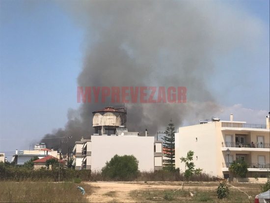 Υπό μερικό έλεγχο η μεγάλη φωτιά στην Πρέβεζα (video)