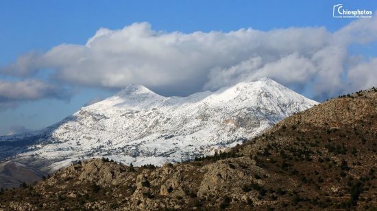 Εντυπωσιακές εικόνες με drone από τη χιονισμένη Χίο