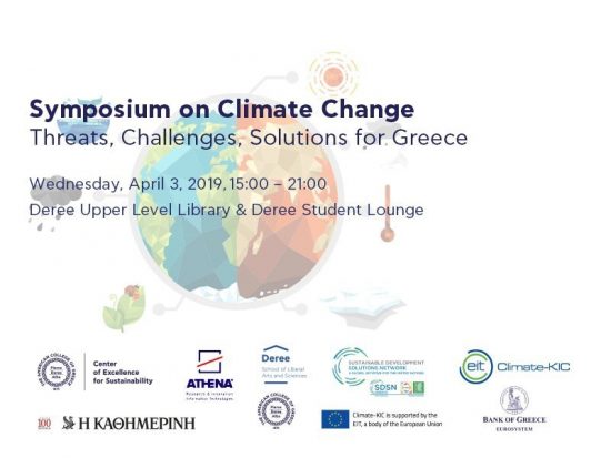 Συμπόσιο για την κλιματική αλλαγή από το Deree – The American College of Greece