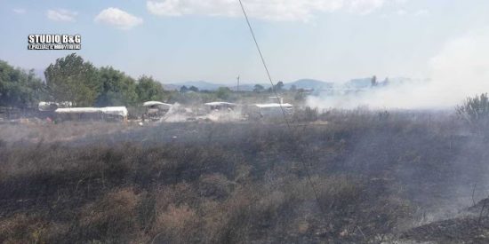 Επιχείρηση σε αυτοσχέδιο καταυλισμό Ρομά, έξω από την Περαία Θεσσαλονίκης