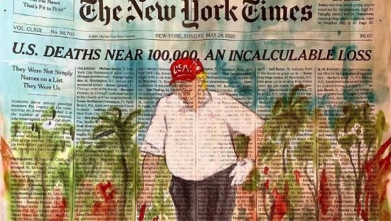 New York Times: Ζωγράφισαν τον Τραμπ να παίζει γκολφ στο πρωτοσέλιδο με τα ονόματα των νεκρών