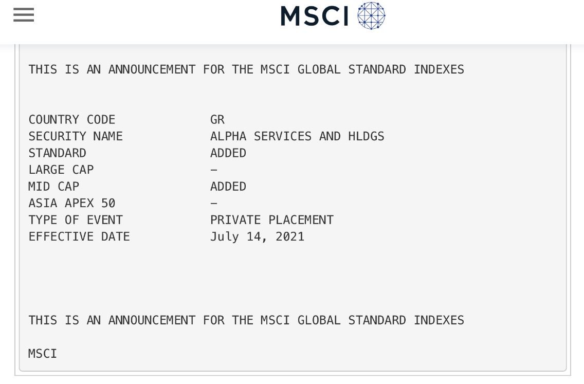 Alpha Bank MSCI