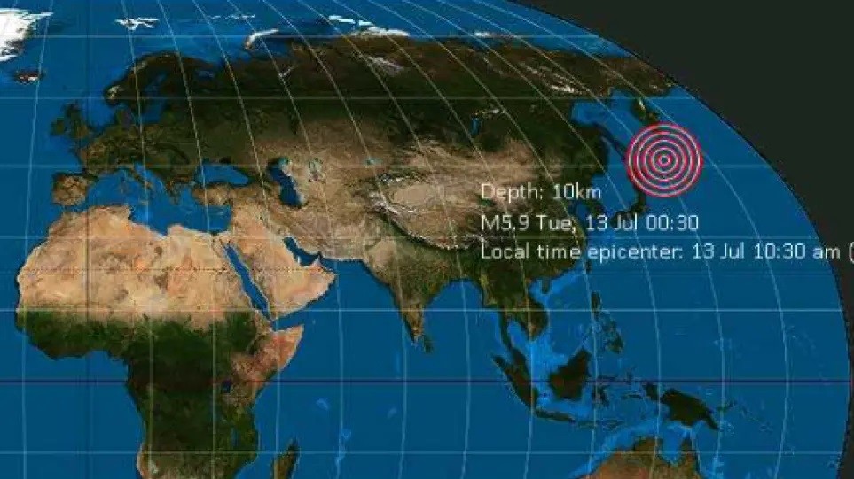 Σεισμός: Ισχυρή δόνηση 5,9R στις Κουρίλες Νήσους
