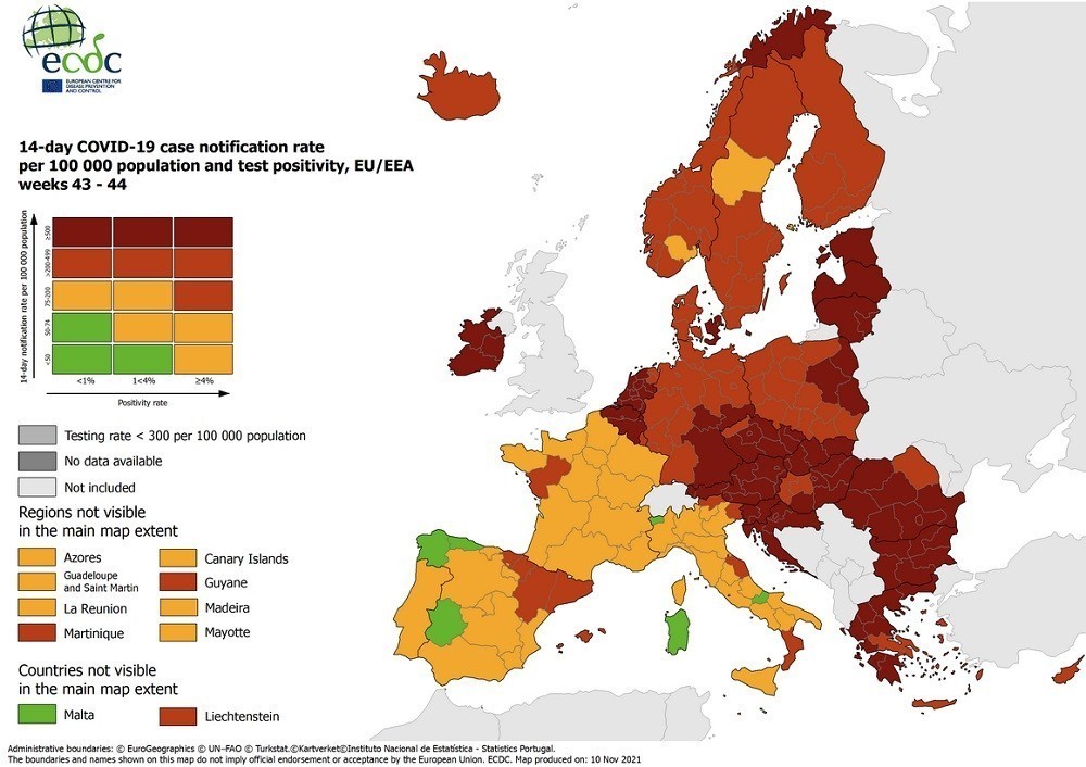 ECDC-Πανδημία: 10 χώρες της ΕΕ σε ανησυχητική κατάσταση