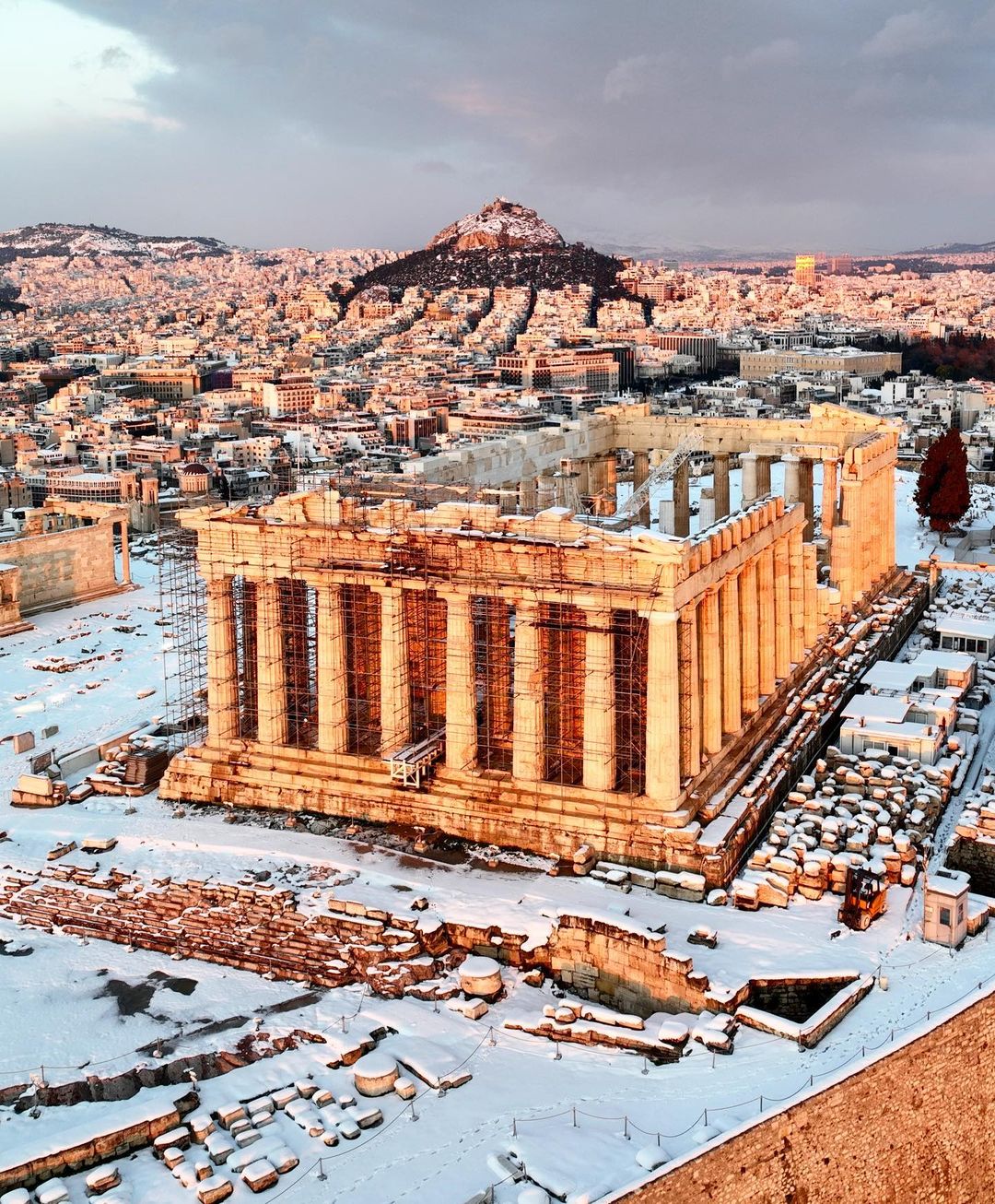 χιόνια Αθήνα Ακρόπολη