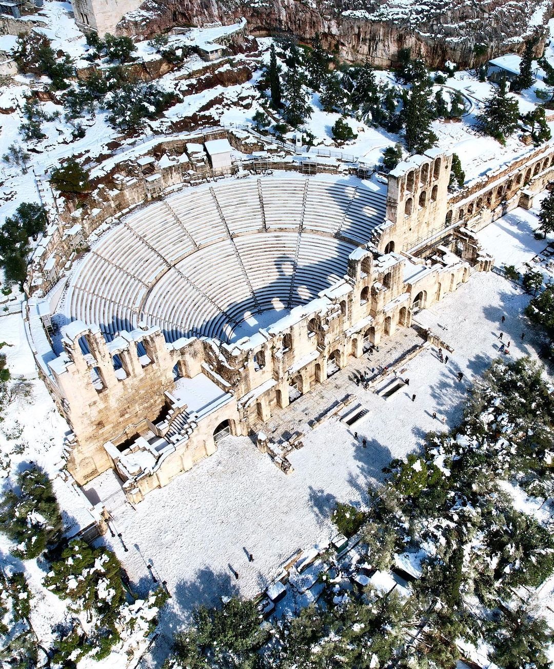 χιόνια Αθήνα Ακρόπολη