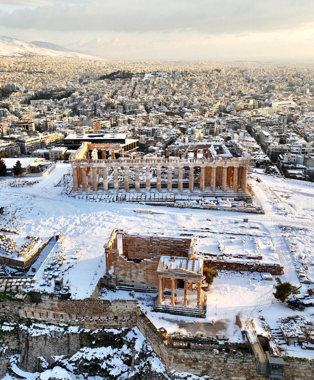 χιόνια Αθήνα Ακρόπολη