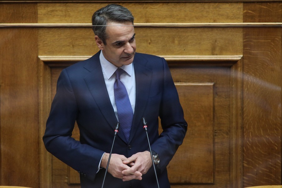 Ο πρωθυπουργός Κυριάκος Μητσοτάκης, μιλάει στην ολομέλεια της Βουλής στη συζήτηση για το σχέδιο νόμου του Υπουργείου Εθνικής Άμυνας με θέμα “ Για την ενίσχυση της αμυντικής θωράκισης της χώρας