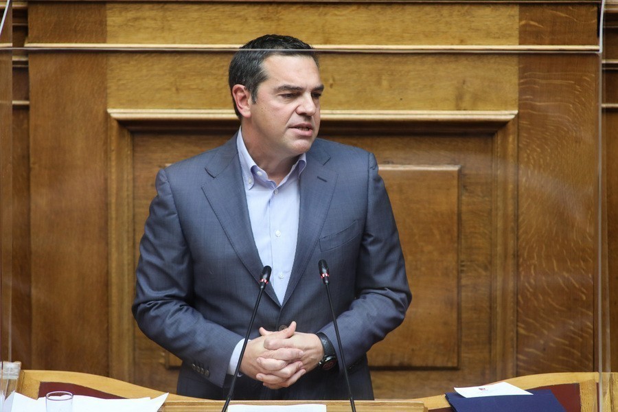 Ο πρόεδρος του ΣΥΡΙΖΑ ΠΣ, Αλέξης Τσίπρας μιλάει στην Ολομέλεια της Βουλής στη συζήτηση για το σχέδιο νόμου του Υπουργείου Εθνικής Άμυνας με θέμα “ Για την ενίσχυση της αμυντικής θωράκισης της χώρας