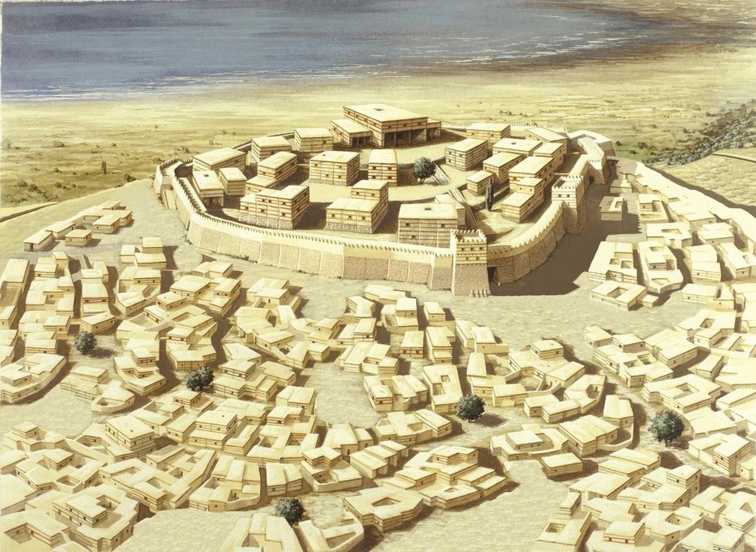 Απεικόνιση της Τροίας πριν από περισσότερα από 3.000 χρόνια, που αντιστοιχεί στην εποχή που περιγράφει ο Όμηρος. Το κέντρο της πόλης στέγαζε την άρχουσα ελίτ