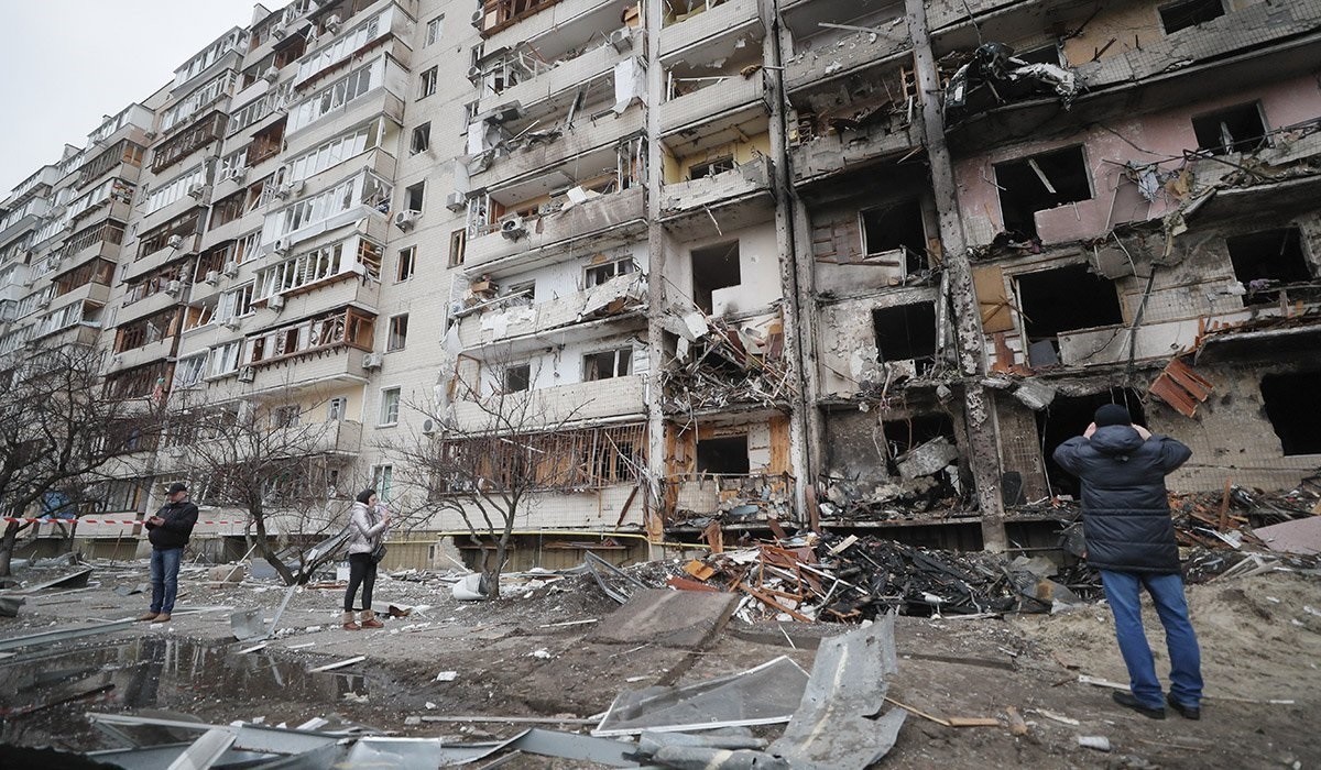 Βομβαρδισμένο κτίριο στην Ουκρανία