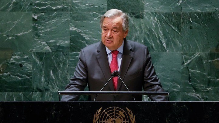 Ο Γενικός Γραμματέας του ΟΗΕ Αντόνιο Γκουτέρες μιλά στη Γενική συνέλευση