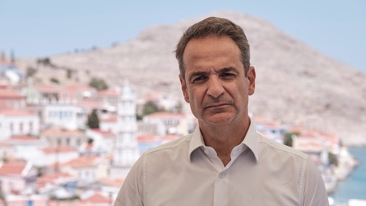 Ο πρωθυπουργός Κυριάκος Μητσοτάκης στη Χάλκη