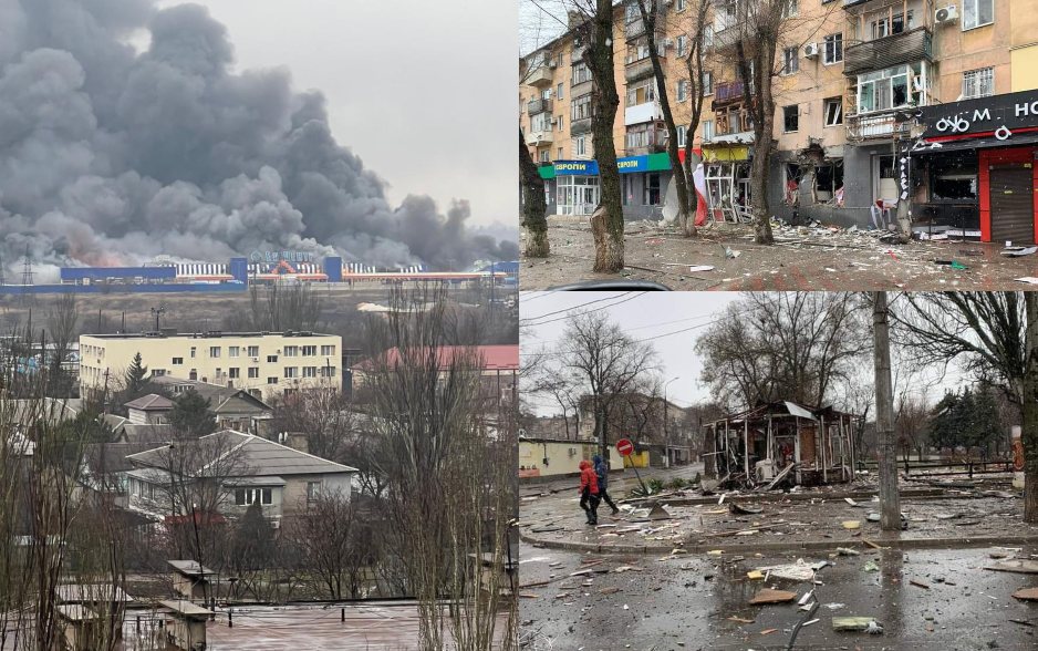 Εικόνες καταστροφής στη Μαριούπολη στην Ουκρανία