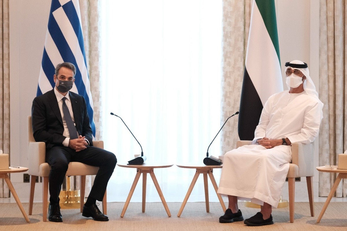 Ο Κυριάκος Μητσοτάκης με τον Mohammed bin Zayed Al Nahyan