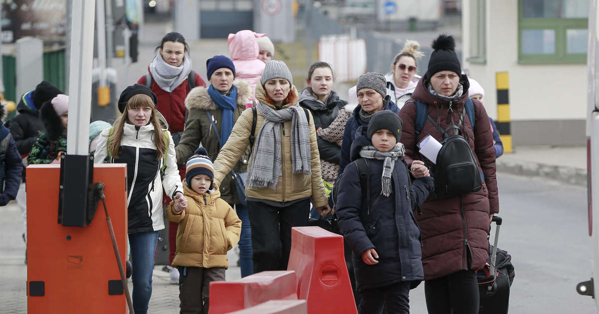 Ουκρανοί πρόσφυγες στο δρόμο