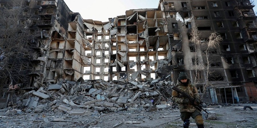Βομβαρδισμένο τοπίο στο Μικολάγιφ