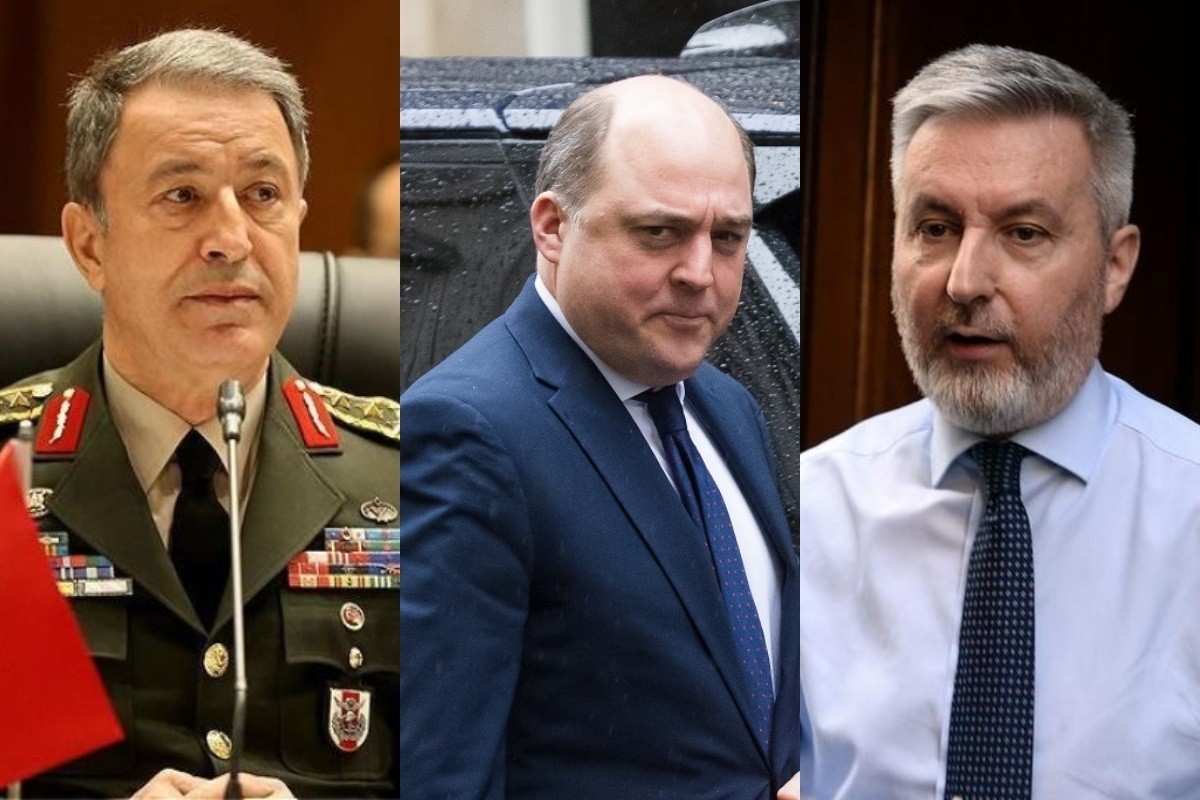 Ο Υπουργός Άμυνας της Τουρκίας, Χουλουσί Ακάρ, ο Βρετανός ομόλογος του Μπεν Γουάλας και ο Ιταλός ομόλογος του Λορέντσο Γκουερίνι