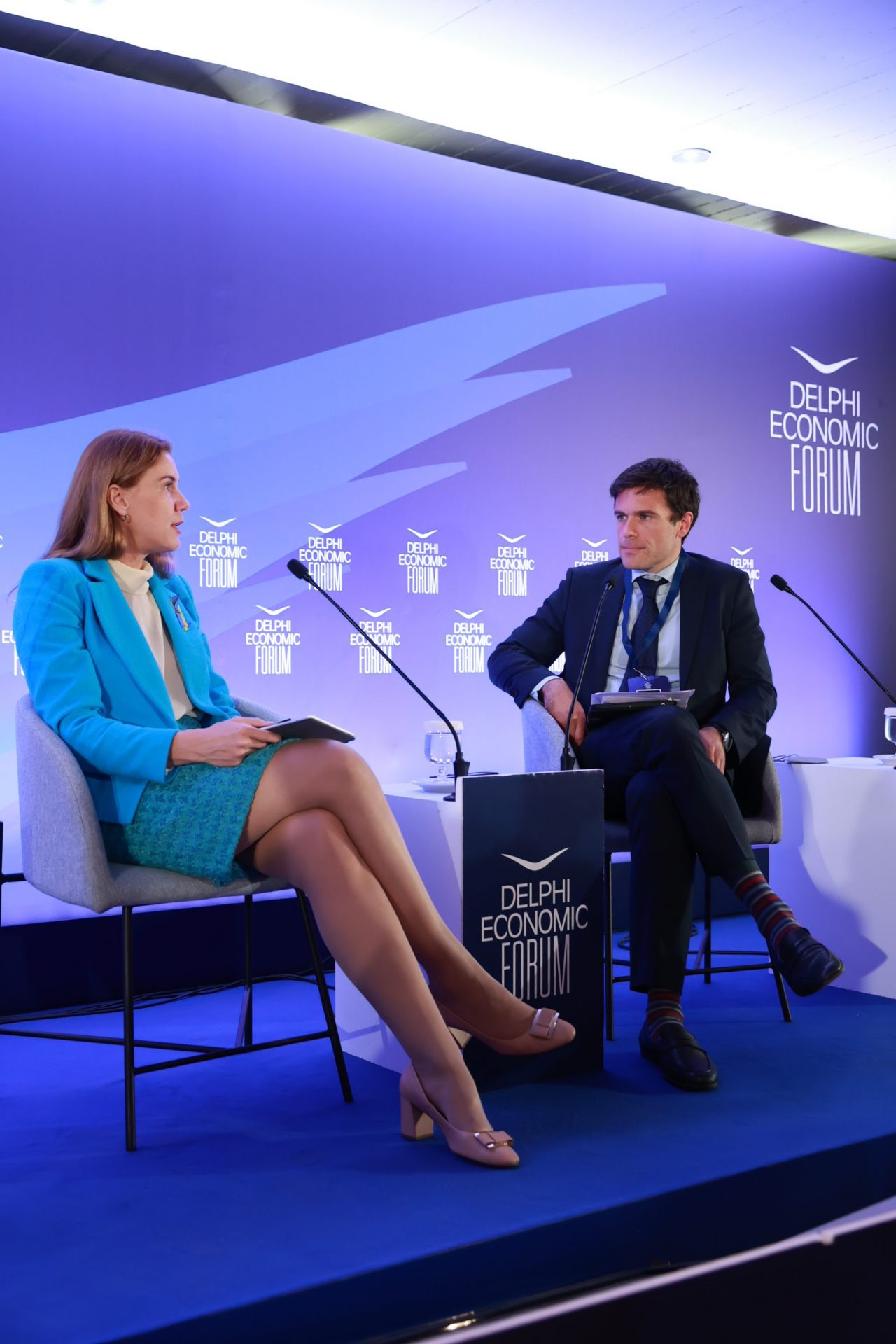 Από αριστερά: Kadri Simson, Επίτροπος για την Ενέργεια, European Commission Συντονιστής: Andrea Gandolfo, Head of European Power, Bloomberg NEF