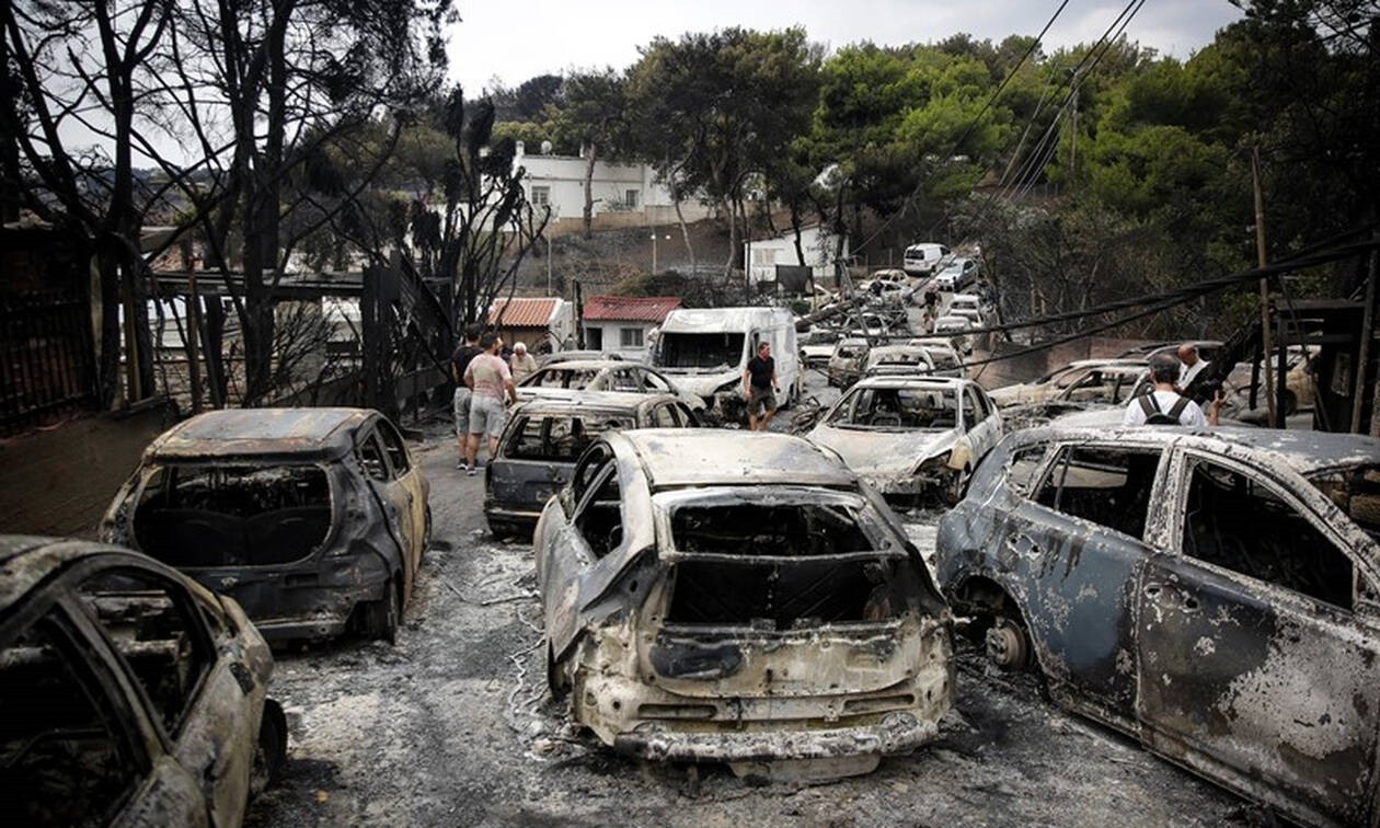 Καμμένα αυτοκίνητα στο Μάτι