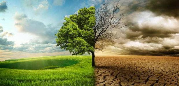 Διπλή εικόνα που απεικονίζει το περιβάλλον από τη μία πλευρά και από την άλλη πλευρά τις επιπτώσεις της κλιματικής αλλαγής και των φυσικών καταστροφών (ΟΗΕ: Η ανθρωπότητα βρίσκεται σε ένα «σπιράλ αυτοκαταστροφής» με την αύξηση των φυσικών καταστροφών)