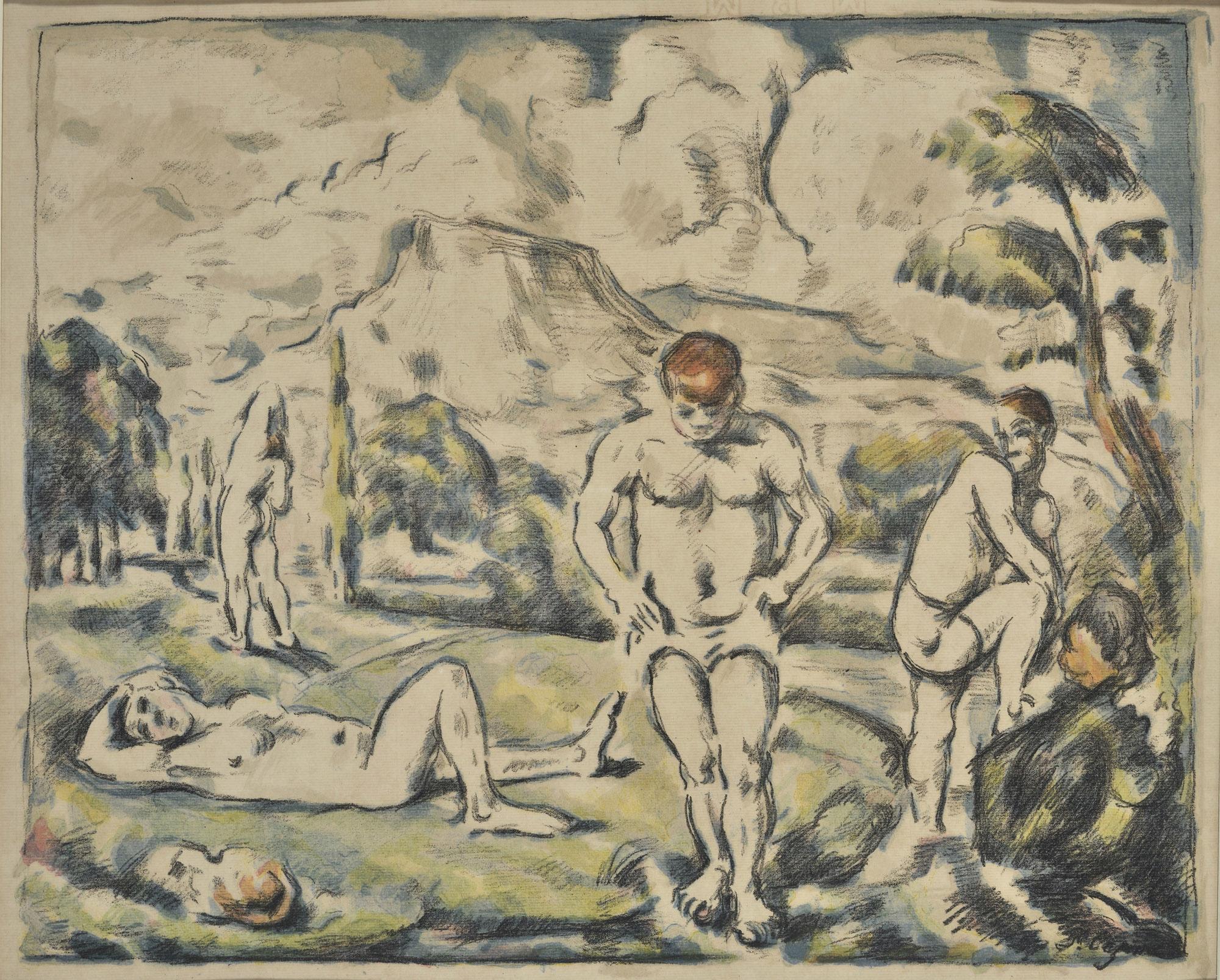 «Λουόμενοι» (1896-1898), λιθογραφία του Πολ Σεζάν