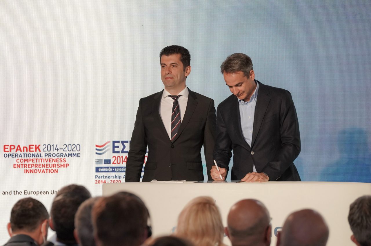 Ο Πρωθυπουργός της Ελλάδας, Κυριάκος Μητσοτάκης και ο Πρωθυπουργός της Βουλγαρίας, Kiril Petkov
