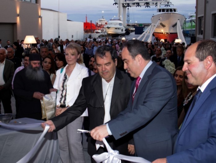 Ιγνάτιος και Μιχάλης Σπανόπουλος – Δεξίωση για την επίσημη έναρξη του καινούργιου ναυπηγείου του ομώνυμου ομίλου στο Πέραμα το 2014