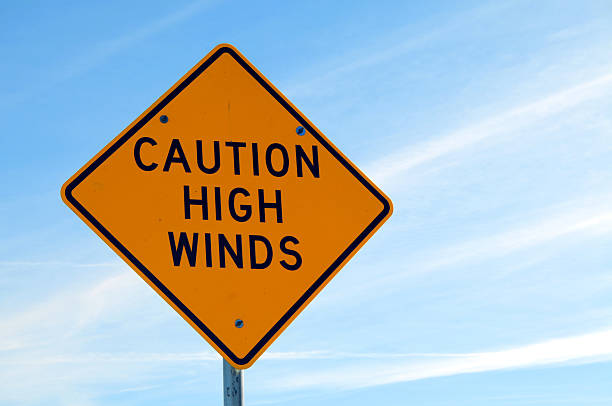Πινακίδα «Caution High Winds»