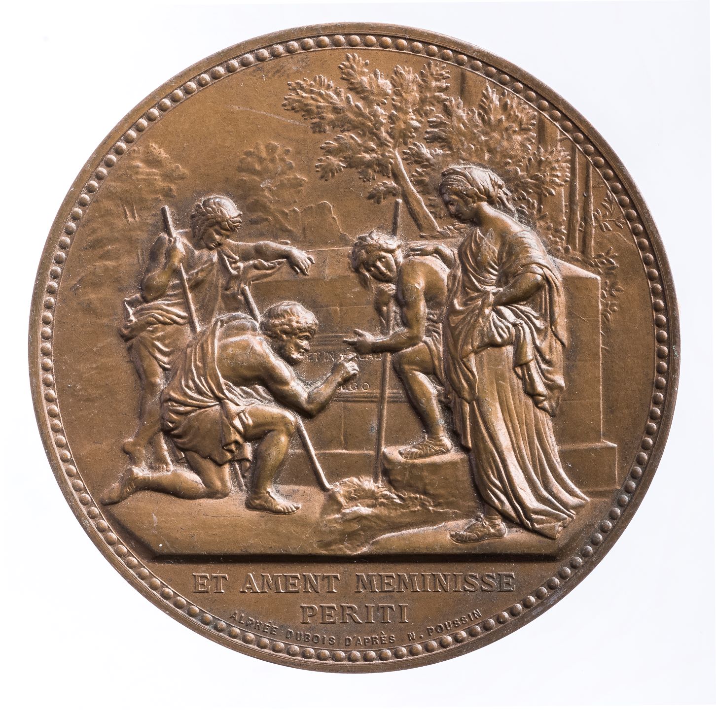 Χάλκινο μετάλλιο, χαράκτης Alphée Dubois (σε πρότυπο του N. Poussin), 1872. Νομισματική Συλλογή ΚΙΚΠΕ