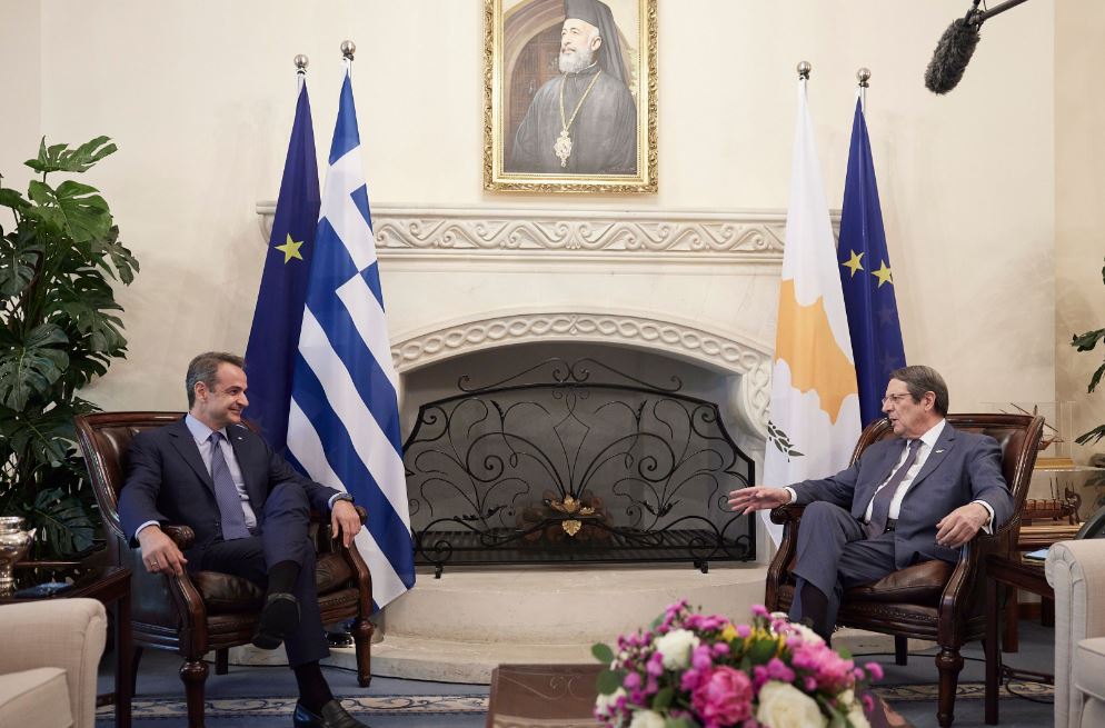 Ο Πρωθυπουργός Κυριάκος Μητσοτάκης και ο Πρόεδρος της Κυπριακής Δημοκρατίας Νίκος Αναστασιάδης.