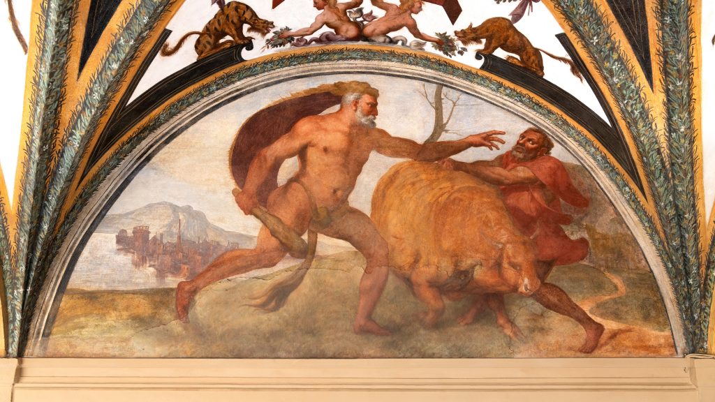 Ο Ηρακλής και τα βόδια του Γηρυόνη - Ανακάλυψη: Ελληνικές τοιχογραφίες στο παλάτι του Αλβέρτου του Μονακό
