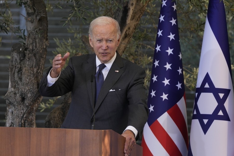 Ο Jo Biden κατά την επίσκεψή του στο Ισραήλ