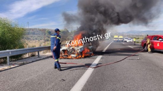 Σοκαριστικό τροχαίο με δύο νεκρούς στην Αθηνών-Κορίνθου