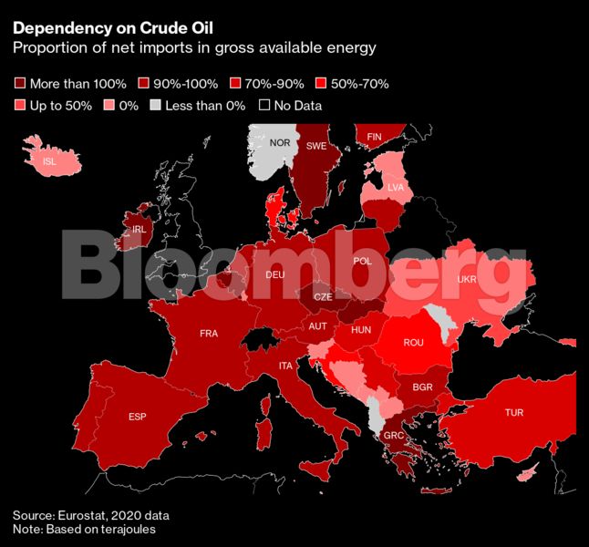 Πετρέλαιο: Χάρτης με τις χώρες που εισάγουν αργό