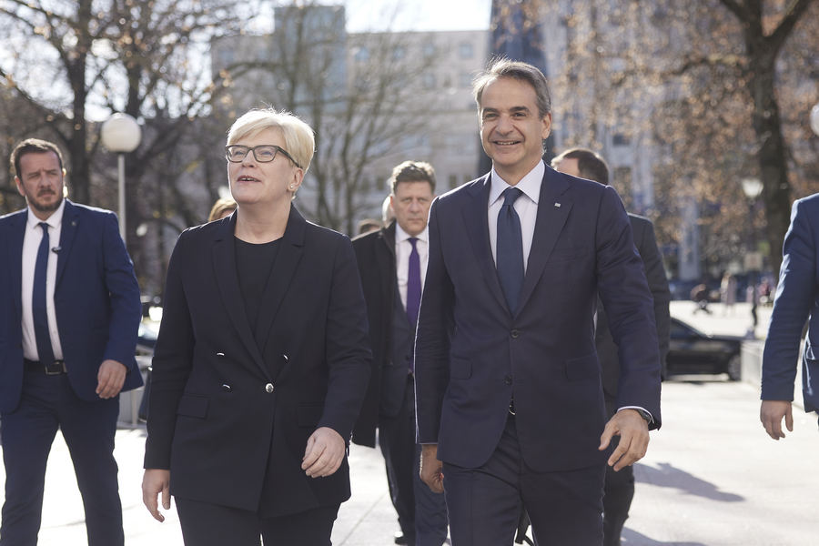 Ο πρωθυπουργός Κυριάκος Μητσοτάκης συναντάται με την πρωθυπουργό της Λιθουανίας Ingrida Simonyte, στο Βίλνιους