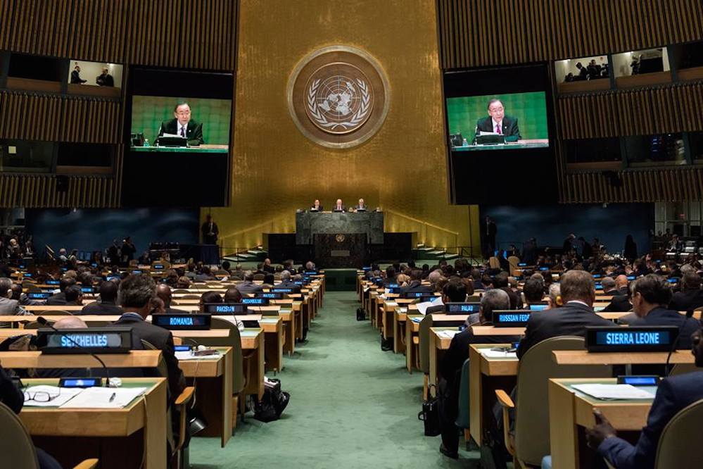 Η αίθουσα του Γενικού Συμβουλίου του ΟΗΕ