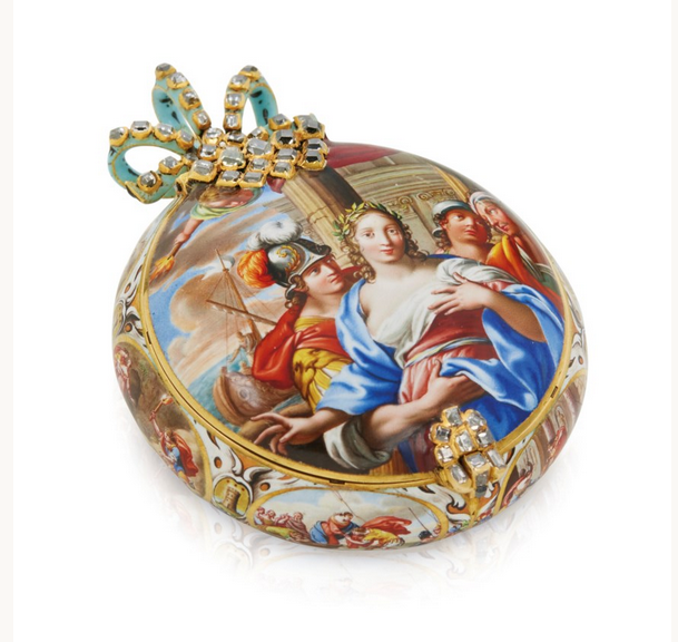 Σπάνιο χρυσό ρολόι με διαμάντι και σμάλτα από την περίοδο του Λουδοβίκου 14ου (περίπου 1660-1670)