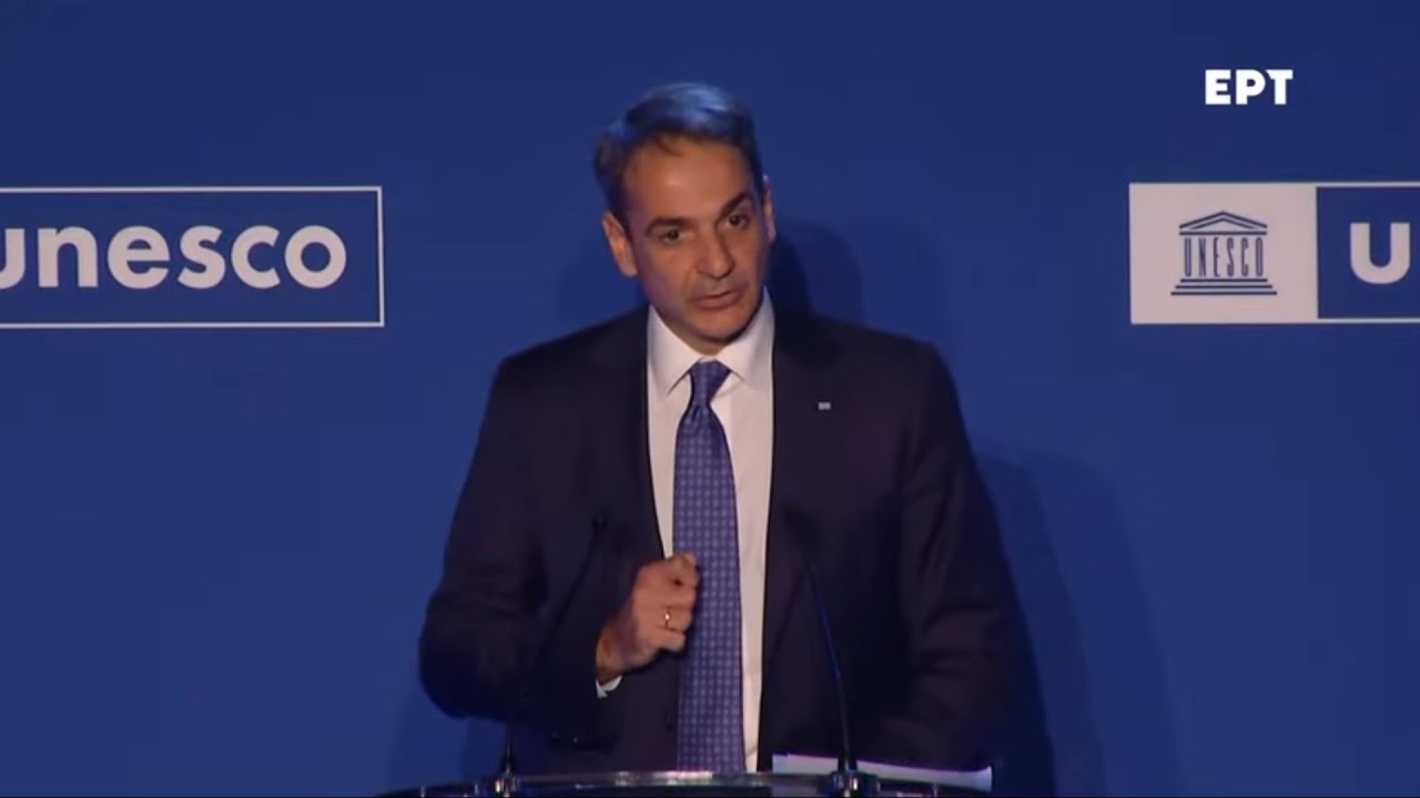 Ο πρωθυπουργός Κυριάκος Μητσοτάκης τον Νοέμβριο του 2021κατά την ομιλία του στην εκδήλωση για τη συμπλήρωση 75 ετών από την ίδρυση της UNESCO, όπου έθεσε το θέμα της επιστροφής των Γλυπτών