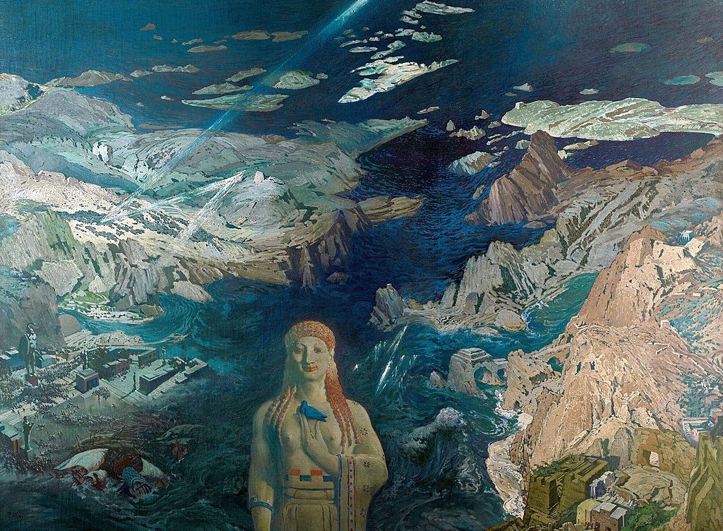 Η κοσμική καταστροφή της Ατλαντίδας, έργο του Λέον Μπακστ, 1908