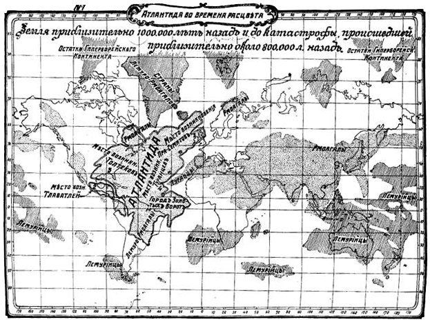 Χάρτης της Ατλαντίδας από τον Γουίλιαμ Σκοτ-Έλιοτ, 1910