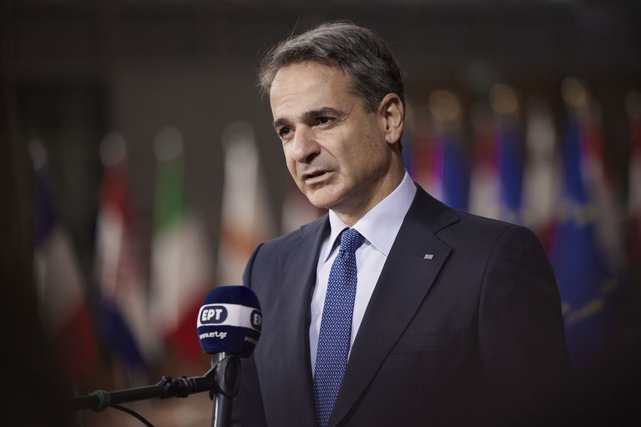 Ο πρωθυπουργός Κυριάκος Μητσοτάκης κάνει δηλώσεις πριν από τη σημερινή Σύνοδο Κορυφής της Ε.Ε στις Βρυξέλλες
