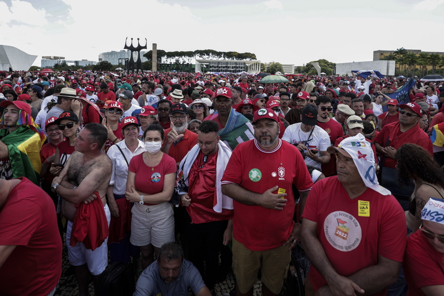 Οπαδοί του Λούλα στη Μπραζίλια την ημέρα της ορκωμοσίας του