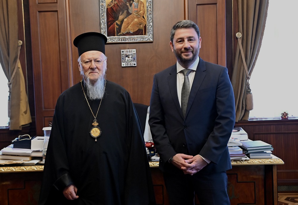 Συνάντηση Νίκου Ανδρουλάκη με τον Οικομενικό Πατριάρχη κ.κ. Βαρθολομαίο